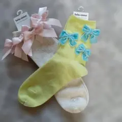 チュチュアンナ　リボン付きニットソックス2足セット