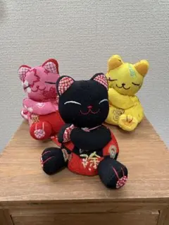 福猫ちりめん　3体セット