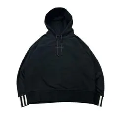 【レディース 】adidas パーカー ロゴ刺繍 プリント 黒 S