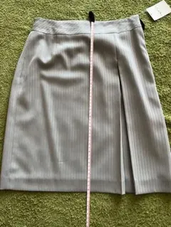 INDIVI グレー ストライプ タイトスカート 60