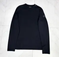 美品 MONCLER ウール ニット セーター ロゴ ブラック ワッペン