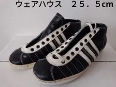 ウエアハウス warehouse 25.5cm ブラック ストライプ スニーカー