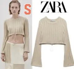 新品未使用 ZARA リブニット グロップド ニット S トップス 大人気完売品
