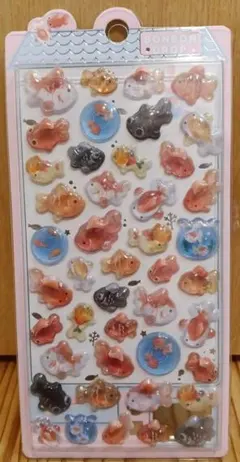 金魚　金魚鉢　和柄　３Ｄステッカー