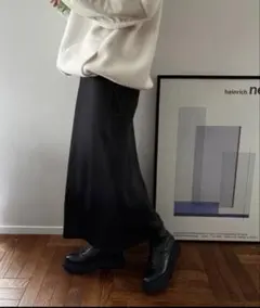 LOWRYS FARM サテンバイアスフレアスカート