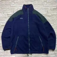 Columbia フリースジャケット ネイビーグリーン ワンポイント アウトドア