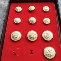 【未使用】金色の紋章デザイン ボタン 10個セット