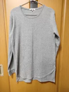 GLOBAL WORK グレー 長袖カットソー ワッフル ロンT