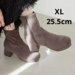 MAJESTIC LEGON フカフカヒールストレッチブーツ　チャコール　XL