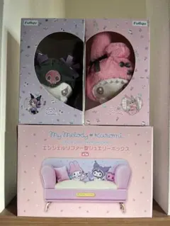 マイメロディ クロミ BIGぬいぐるみ　エンジェルソファー型ジュエリーボックス