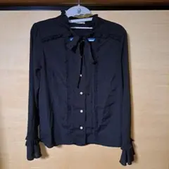 axes femme アクシーズファム ブラウス リボン 胸あき 黒 ブラック