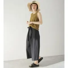 ジャーナルスタンダード　ワッシャーグログランキュロット 38 ワイドパンツ　黒のサムネイル