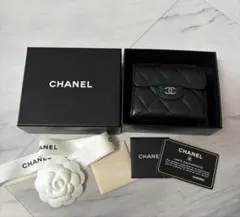 CHANEL マトラッセ・キャビアスキン・コインケース／美品