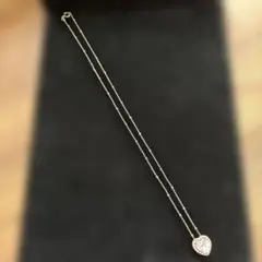 ハート ネックレス ペンダント 925 ぷっくり 一粒ストーン シルバー 雫 