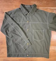 オリーブ コットン ミリタリージャケット