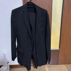 GU 　ウォッシャブル テーラードジャケット パンツ セットアップM ブラック