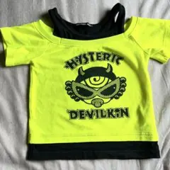 HYSTERIC MINI ヒスミニ DEVILKIN 蛍光重ね着風Tシャツ