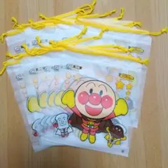 【新品未使用】不二家 アンパンマン 袋 ナイロン巾着袋 紐付き 10枚セット