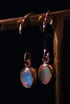 【宝石質】エチオピアオパール（プレシャスオパール）14kgfピアス③