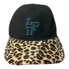 LDP刺繍ロゴ 黒 ヒョウ柄 キャップ