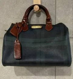 カ*リ様 POLO RALPH LAUREN PVC ミニ ボストンバッグ チェ