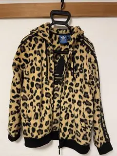 adidas ヒョウ柄 フード付きパーカー UK S
