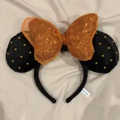 ハロウィン2024 スパンコールカチューシャ オレンジ