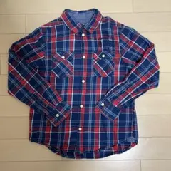 【H&M】赤・青チェック柄 長袖シャツ120㎝