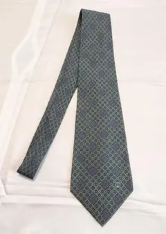 ダンヒル　幾何学模様 ネクタイ 緑紫系