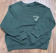 ダークグリーン 刺繍 トレーナー