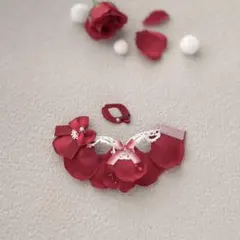 ミニチュアドール服　ローズドレス　カーディナルレッド