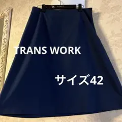 美品　大きいサイズ42 トランスワーク　ミモレ丈スカートのサムネイル