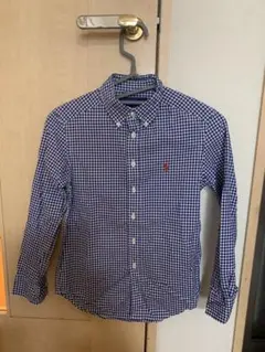 POLO チェック柄長袖シャツキッズS (8)140センチ