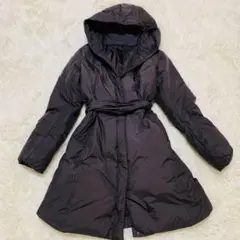 UNIQLO ユニクロ　フード　ベルト付き　ロングダウンコート　ブラウン　茶　L