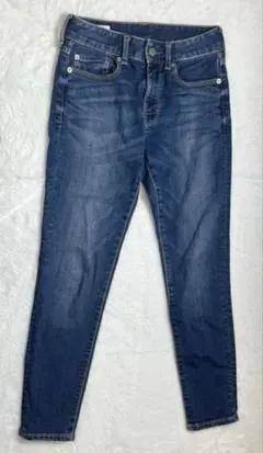 美品 PLST プラステ テーパードデニムパンツ ネイビー M 濃紺 美脚