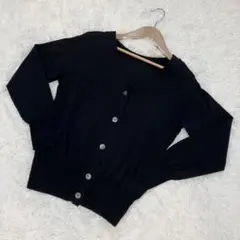 【美品】 スピックアンドスパン ICECOTTON V カーディガン 黒 フリー