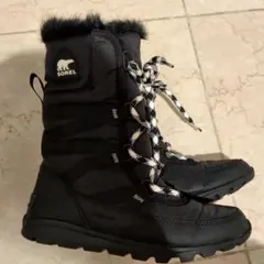 SOREL ファー付きウィンターブーツ ブラック