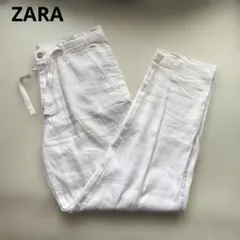 ZARA コットンリネンパンツ ホワイト EUR42