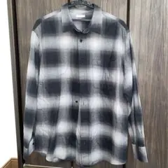 GU チェック柄 長袖シャツ グレー/ブラック