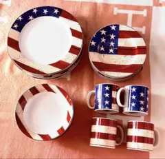 アメリカンフラッグ柄 プレートセット　LA購入のサムネイル