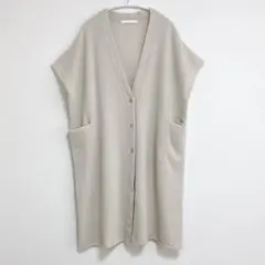 2024✨ evam eva ファインメリノウールローブベスト　Fアイボリー