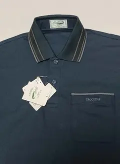 新品タグ付き メンズ CROCODILE ネイビー ポロシャツ