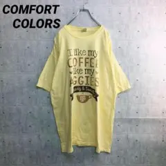 Z0043 US 古着 コンフォートカラーズ Tシャツ 黄 2XL 綿100
