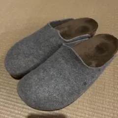 グレー ウール サボ・クロッグサンダル