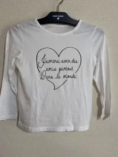 JUNサイズ120白の七分袖カットソー♭5150