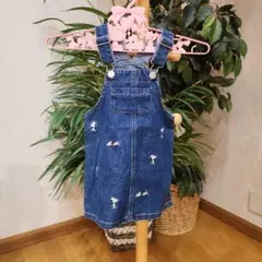 petit main デニムジャンバースカート Sサイズ
