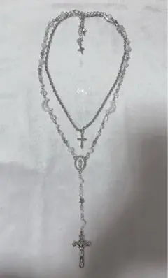 ハンドメイドアクセサリー ビーズネックレス フェアリーグランジ y2k ロザリオ