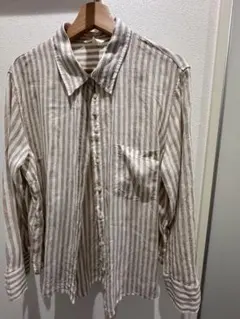 【新品】【H&M】リネン 長袖シャツ L