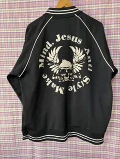 RESTORATION スカジャン スカル刺繍 ブラック M ドクロ ジャケット 