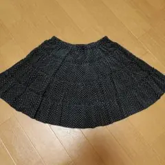 ドット柄 コーデュロイ ティアード ミニスカート